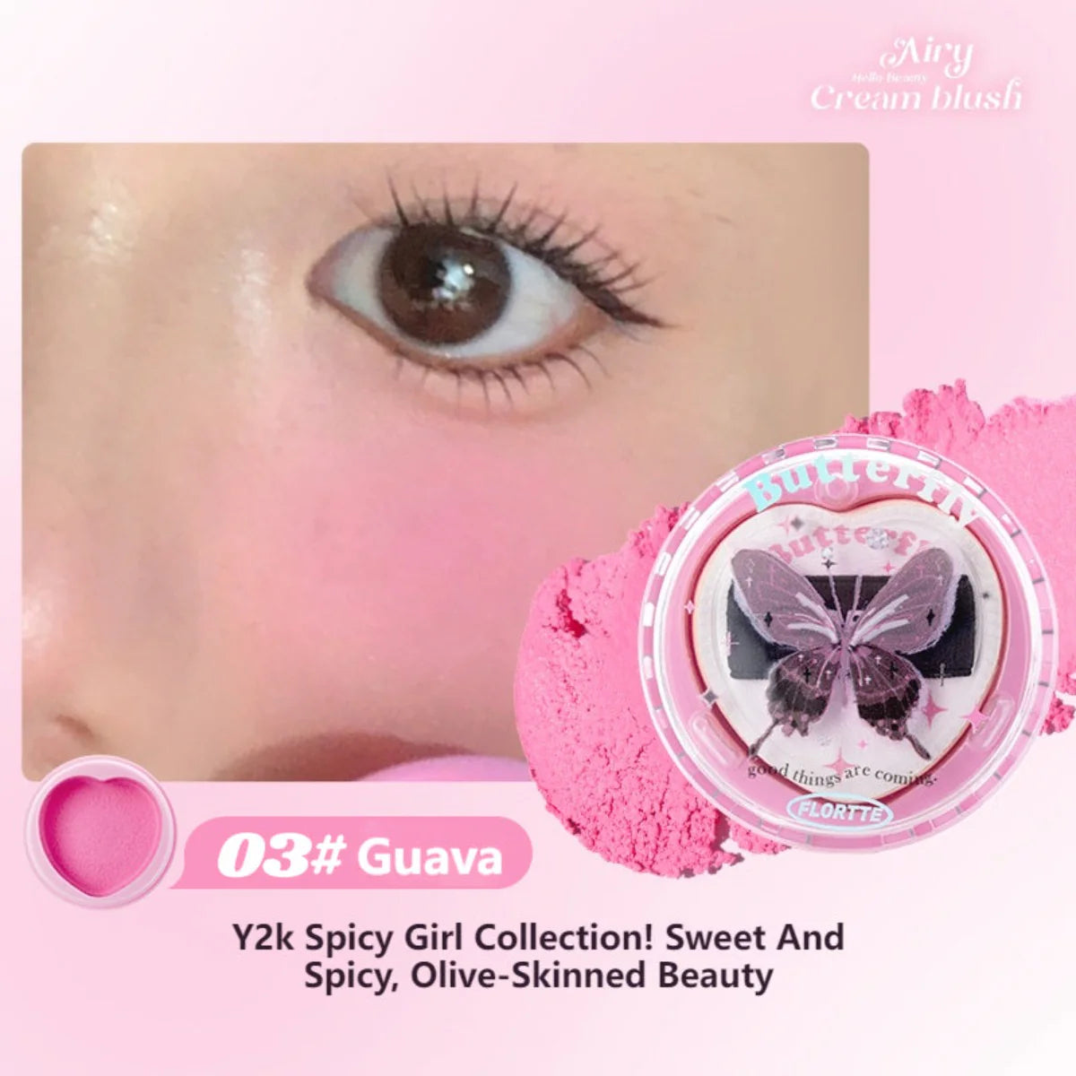 Flortte Butterfly Airy Meladerm Style Blush Cream 6g