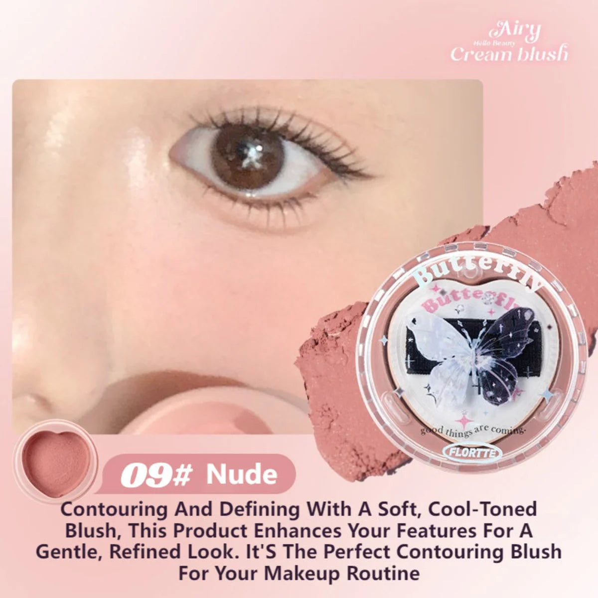 Flortte Butterfly Airy Meladerm Style Blush Cream 6g