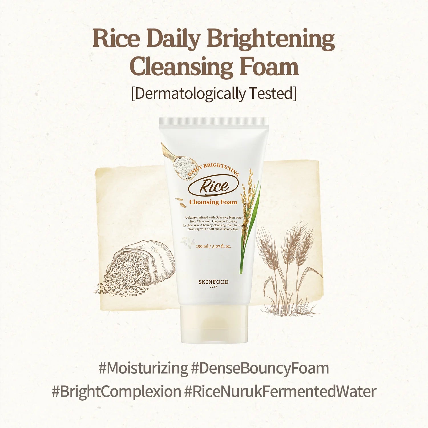 Skinfood Rice Daily Brightening Cleansing Foam 150ml
