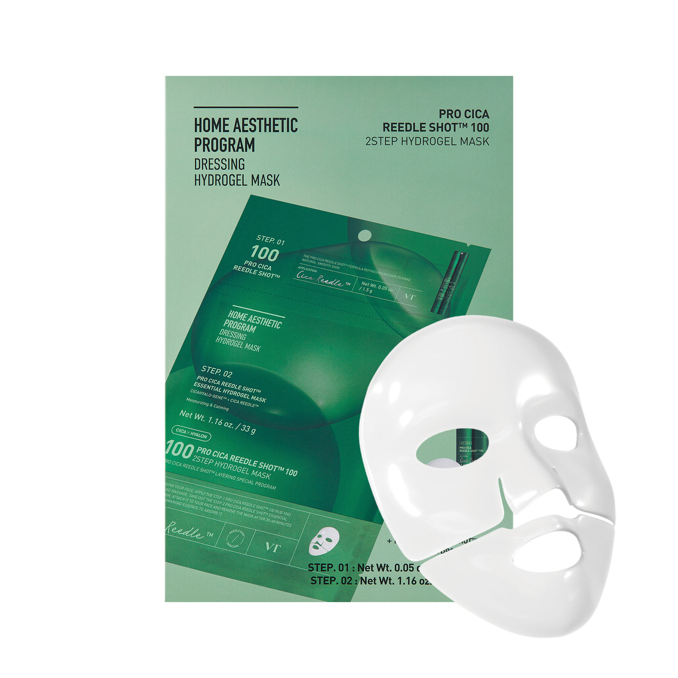 VT Cosmetics Pro Cica Reedle Shot 100 2-Step Hydrogel Mask 1pc