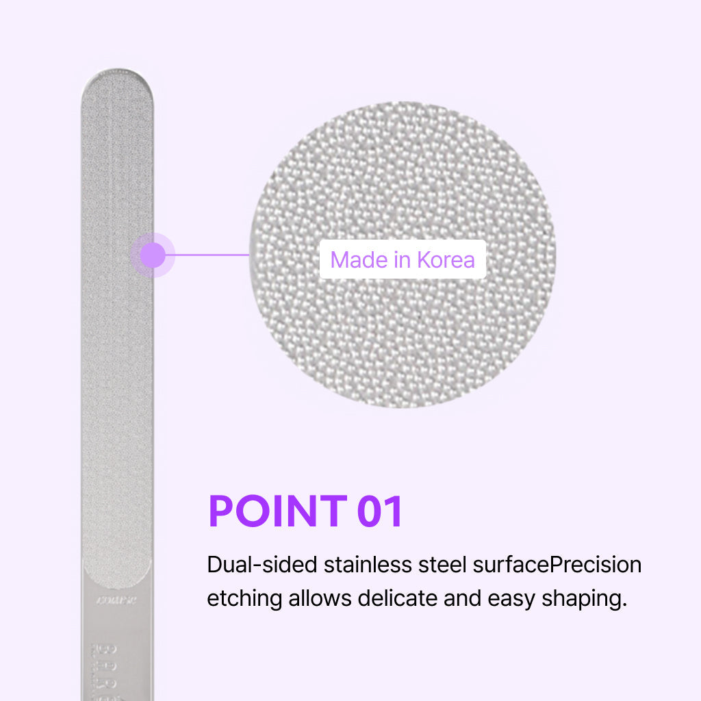 Baren Double Sided Stainless Steel Nail File For Natural Nails