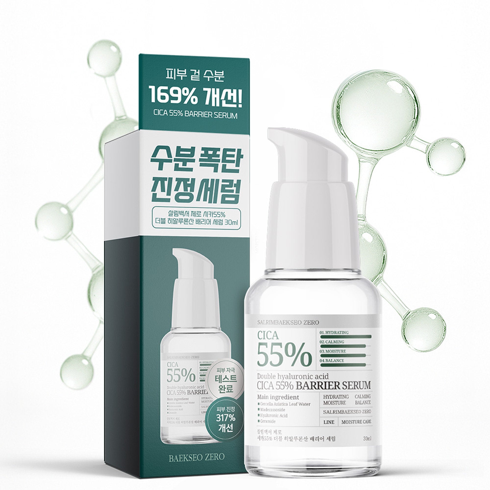 Salrim Baekseo Double Hyaluronic Acid Cica 55% Barrier Serum 30ml