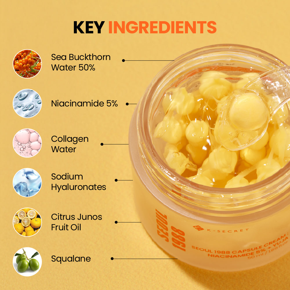 K-Secret Seoul 1988 Capsule Cream : Niacinamide 5% + Yuja 50ml