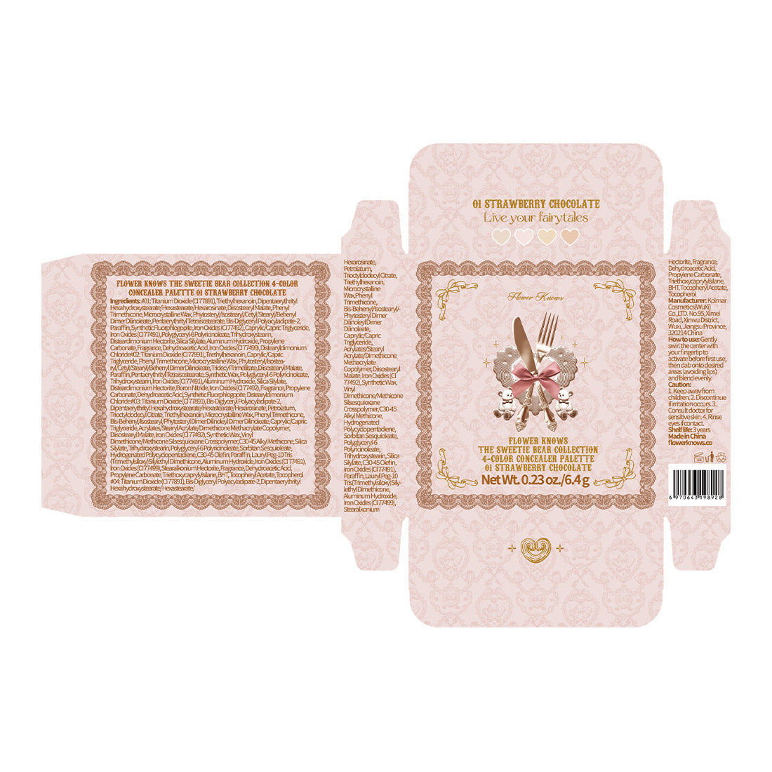 Flower Knows The Sweetie Bear Collection 4-Color Concealer Palette
