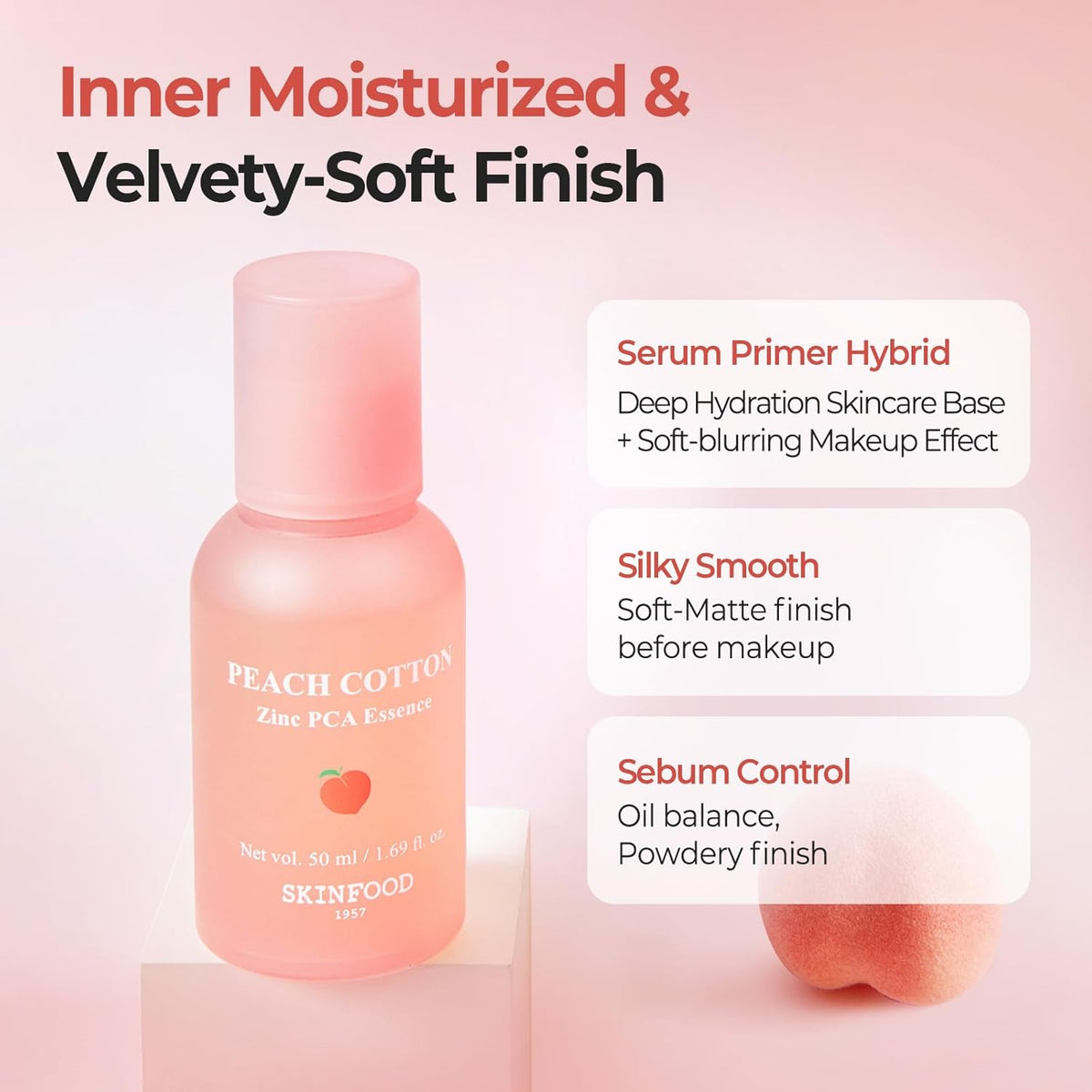 Skinfood Peach Cotton Zinc Pca Essence 50ml