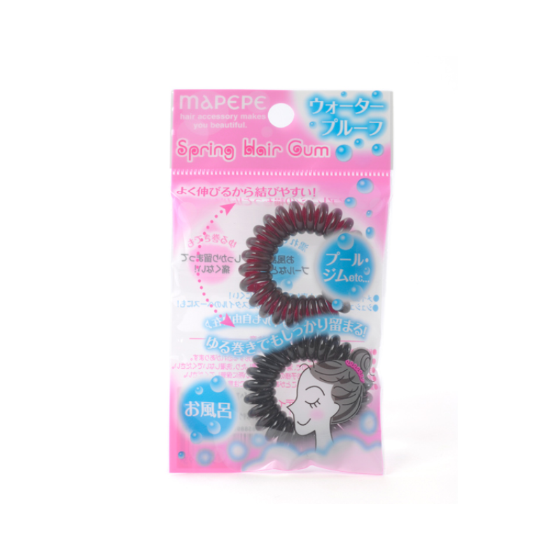 Mapepe Spring Hair Gum 2P BR & BK