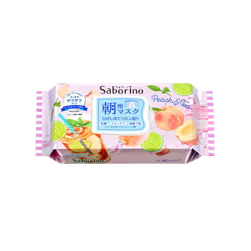 Saborino Morning Facial Sheet Mask Peach Tea 28 Sheets