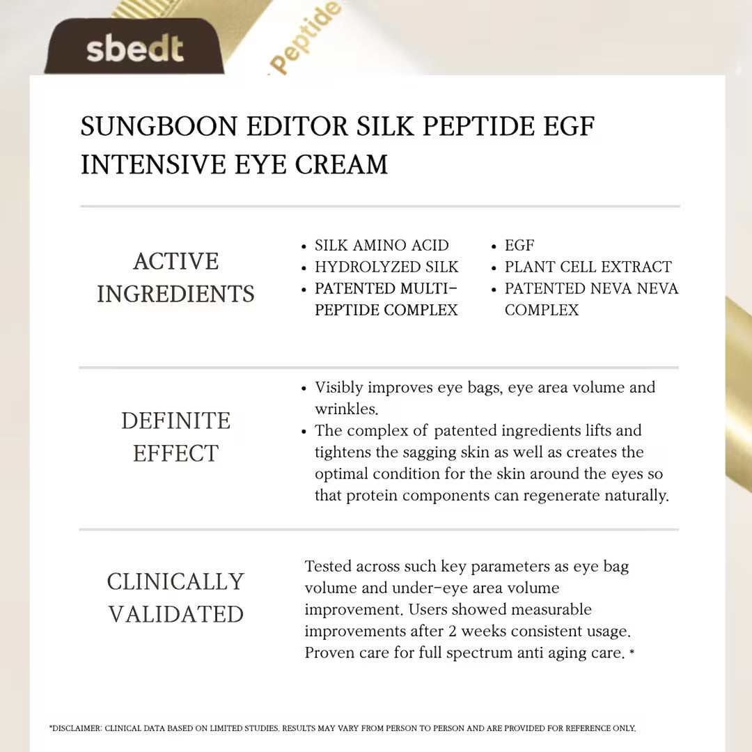 Sungboon Editor Silk Peptide Intensive Eye Cream 30ml