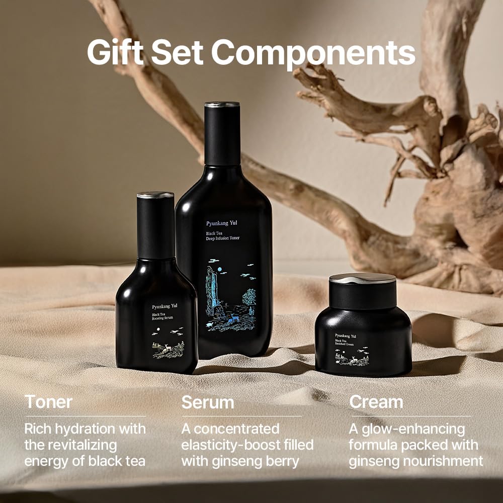 Pyunkang Yul Black Tea Line Gift Set (Toner,Serum,Cream)