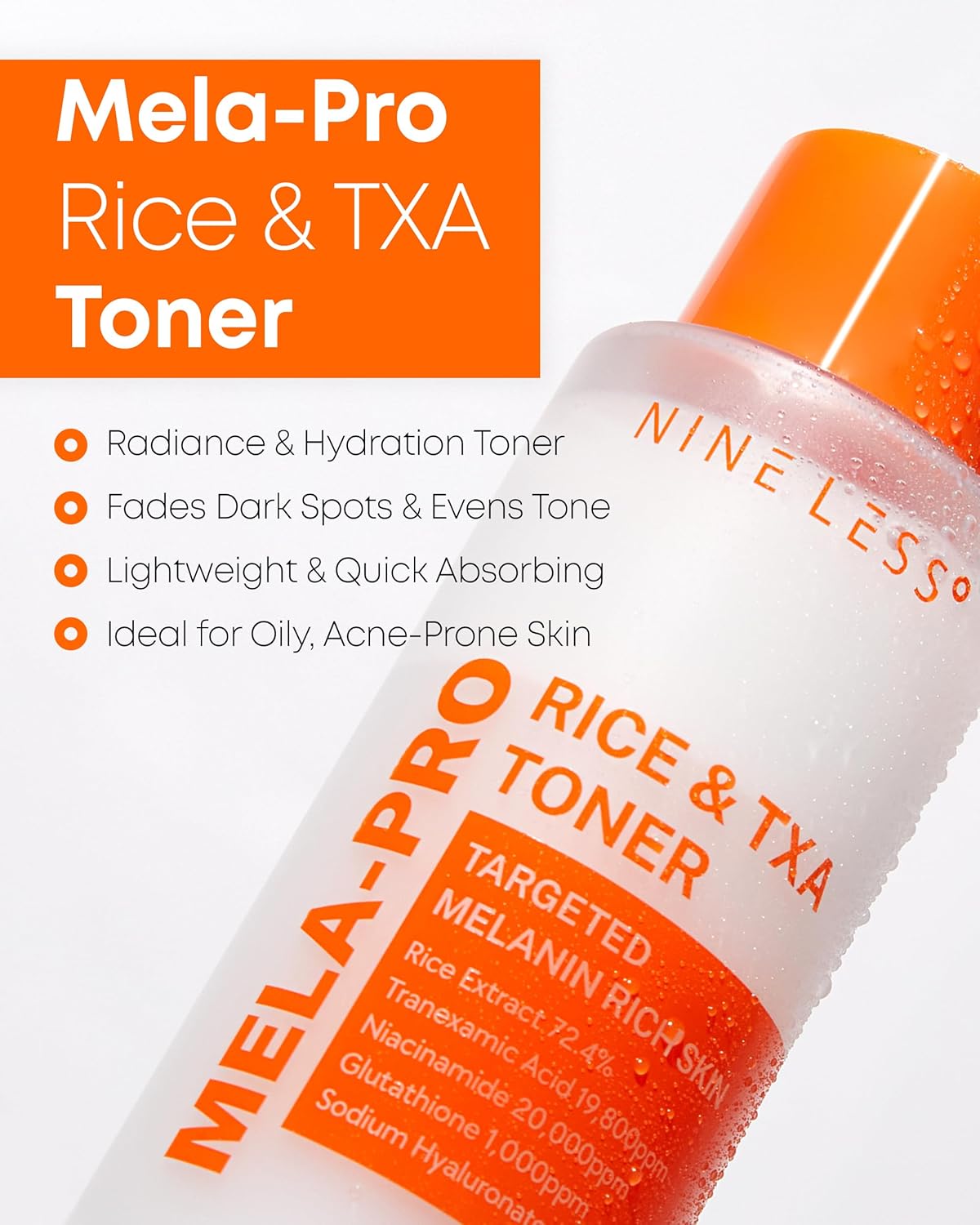 Nineless Mela-Pro Rice & Txa Toner 200ml