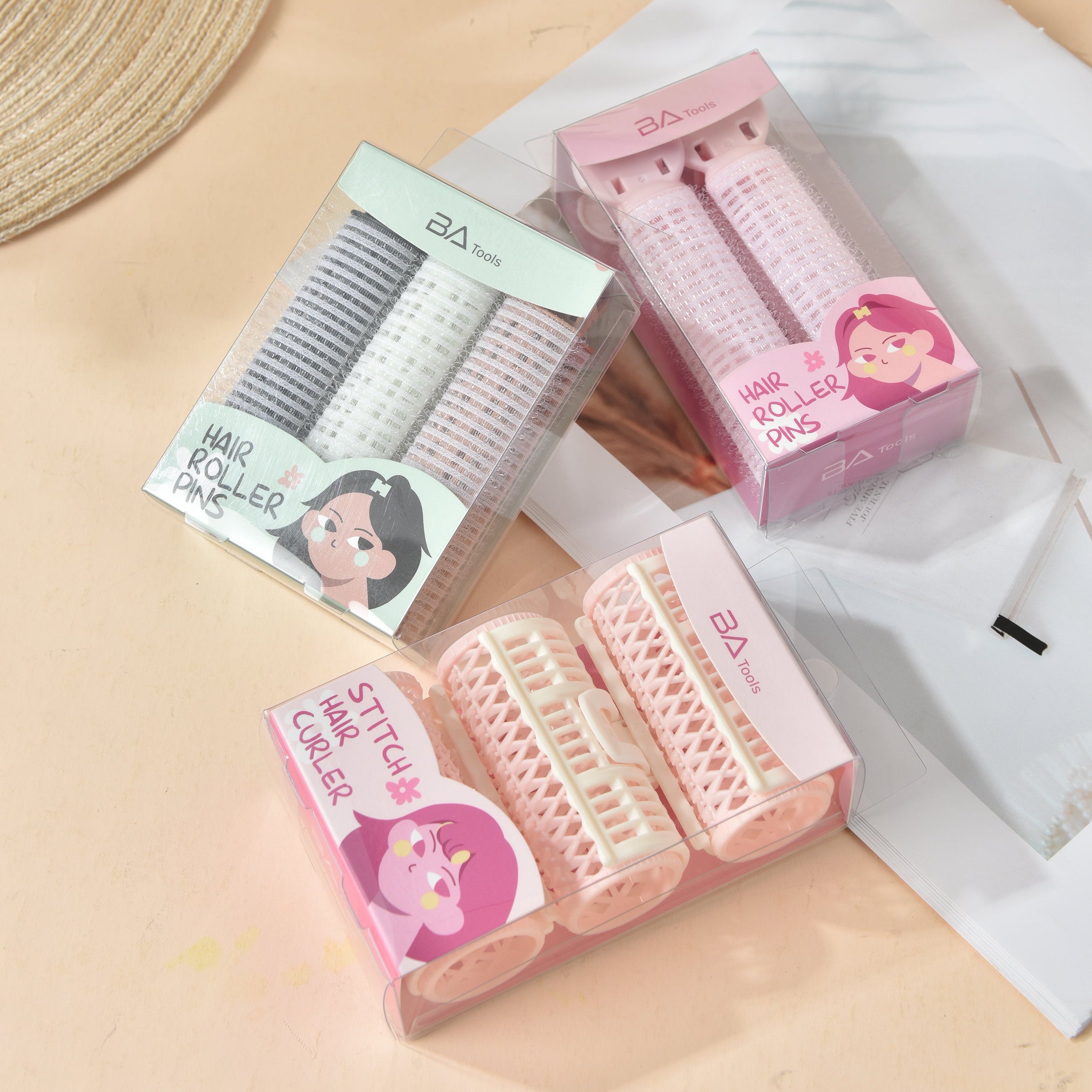 BA Stitch Hair Curlers 3Pcs