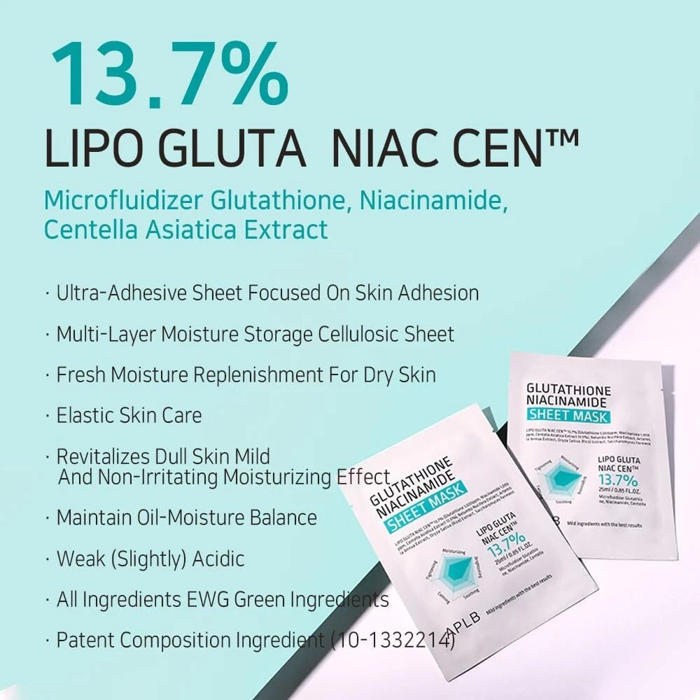 APLB Glutathione Niacinamide Sheet Mask 25ml 1pc