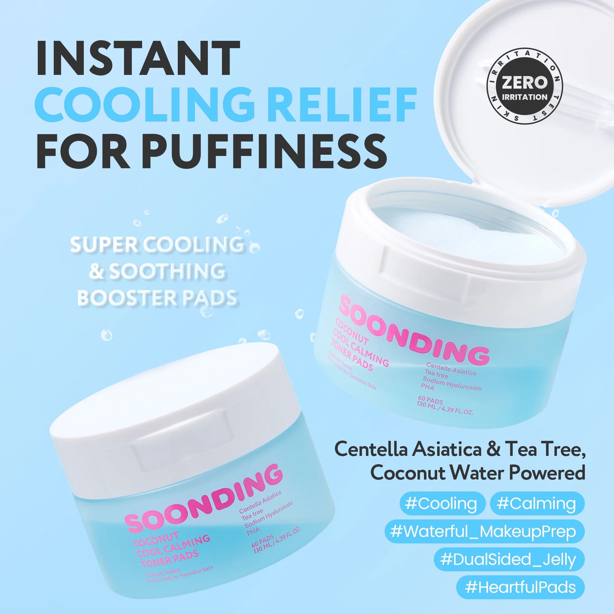 Soonding Coconut Cool Calming Toner Pads 130ml