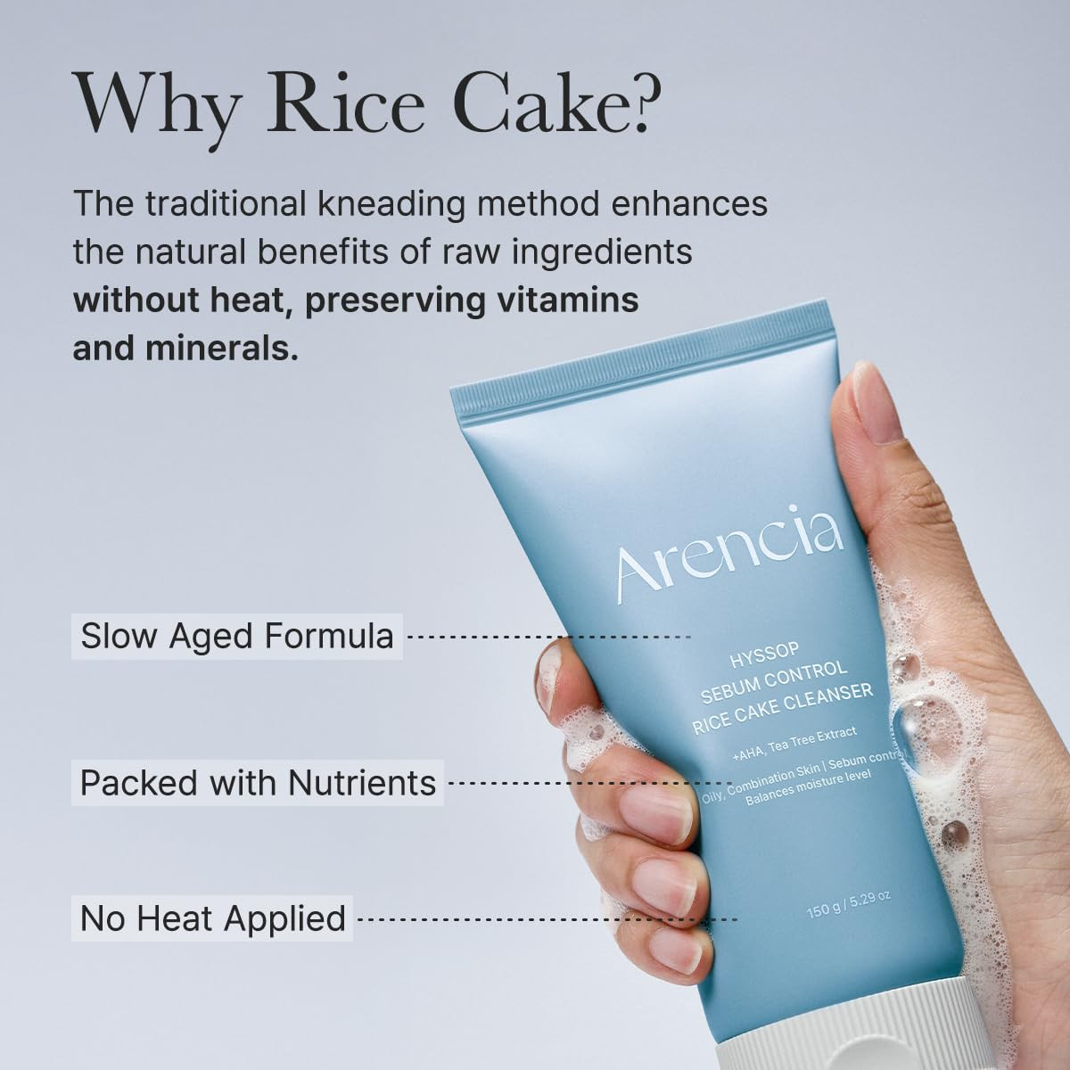 Arencia Hyssop Sebum Control Rice Cake Cleanser 150g