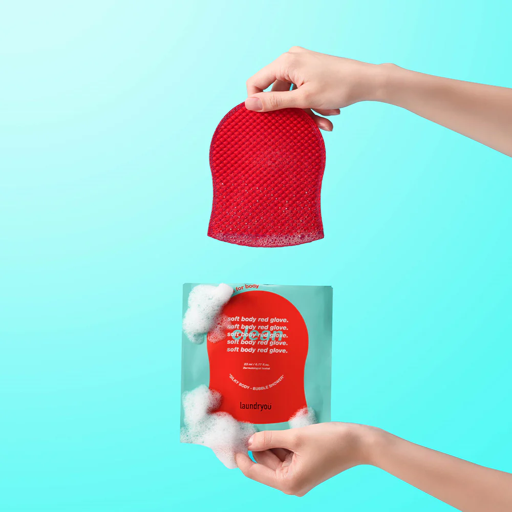 Laundryou Soft Red Body Glove Clean 1ea