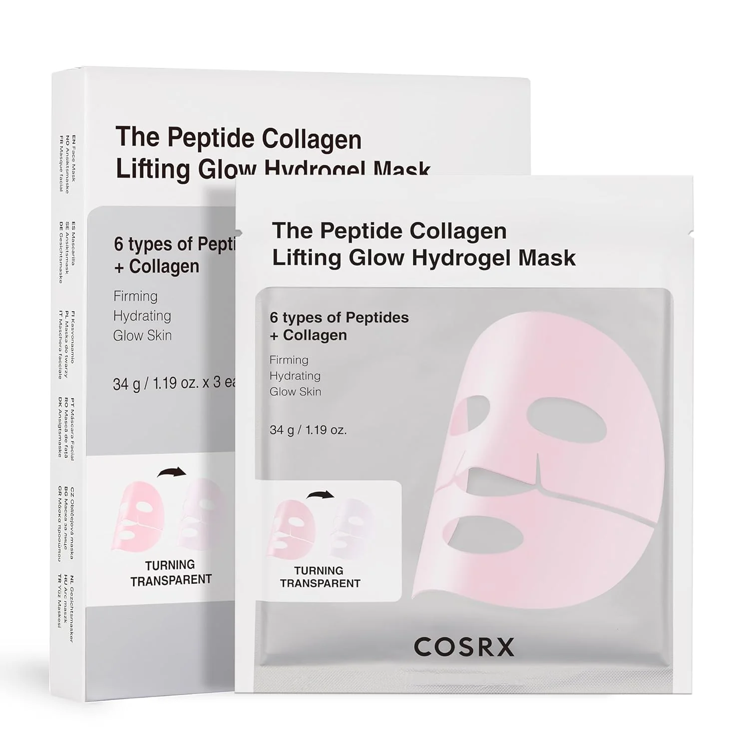 Cosrx The Peptide Collagen Lifting Glow Hydrogel Mask 3ea