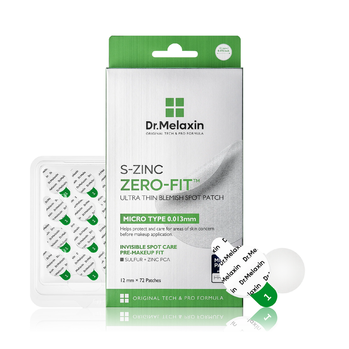 Dr.Melaxin S-Zinc Zero-Fit Ultra Thin Spot Patch (12mm X 72Patches)