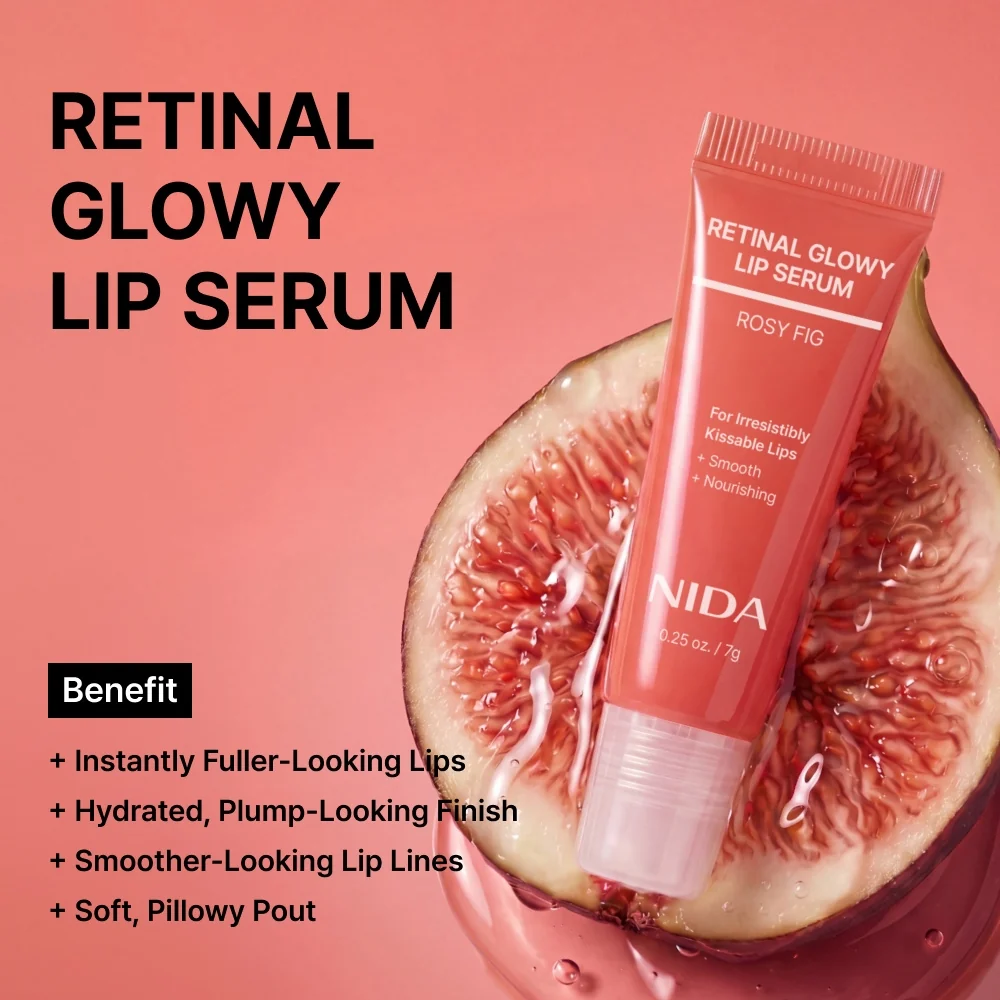 NIDA Retinal Glowy Lip Serum - Rosy Fig 7g
