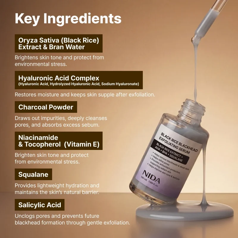 NIDA Black Rice Blackhead Exfoliating Serum 50ml