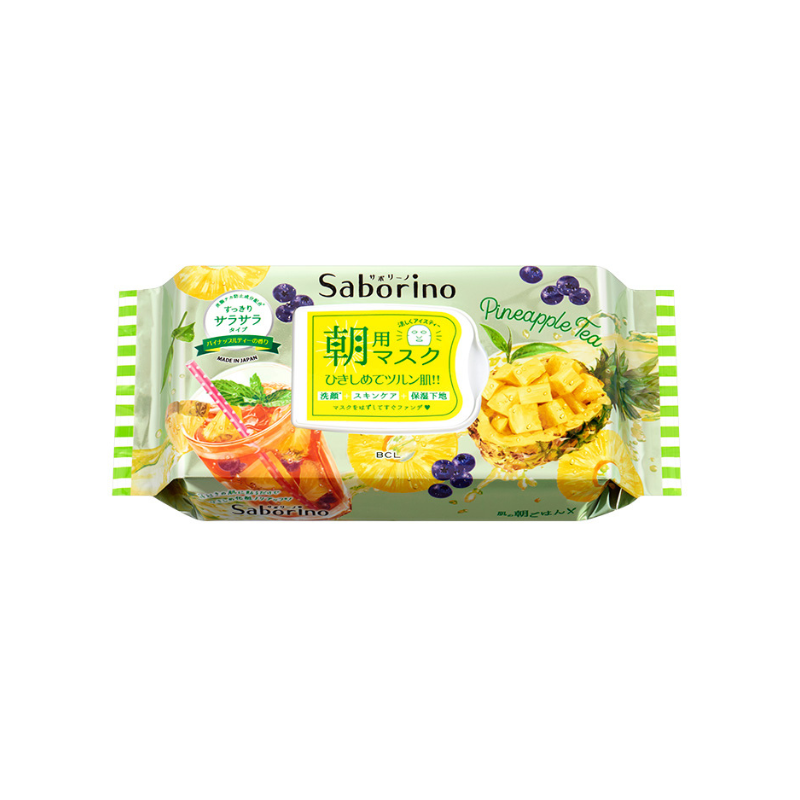 Saborino Morning Facial Sheet Mask Pineapple Tea 28 Sheets