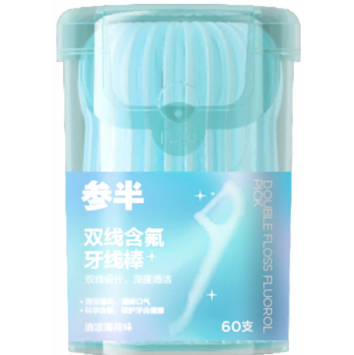 Canban Double Line Fluoride Floss Picks(60 Pcs)