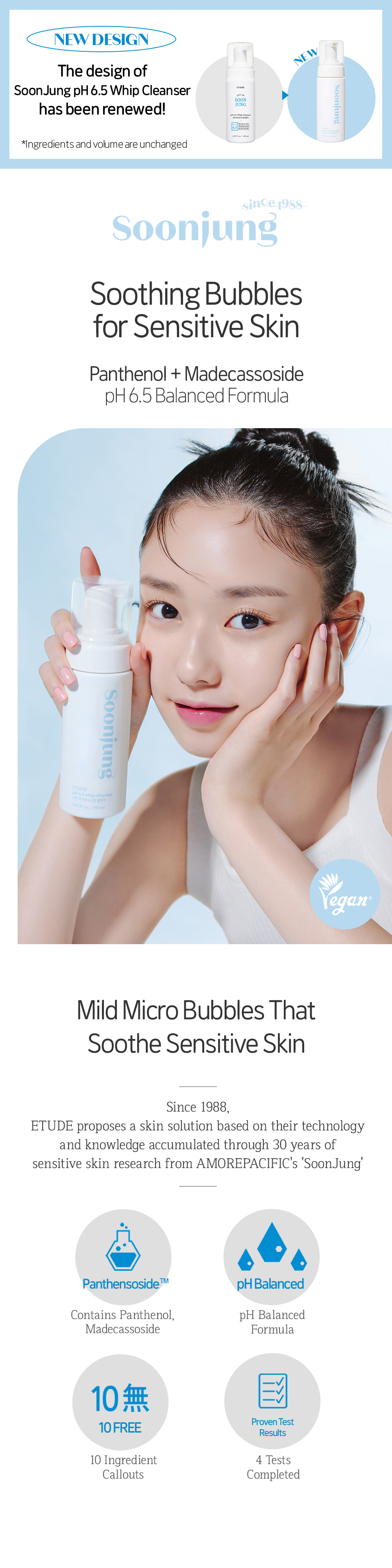 Etude House Soon Jung PH 6.5 Whip Cleanser 150ml 23AD