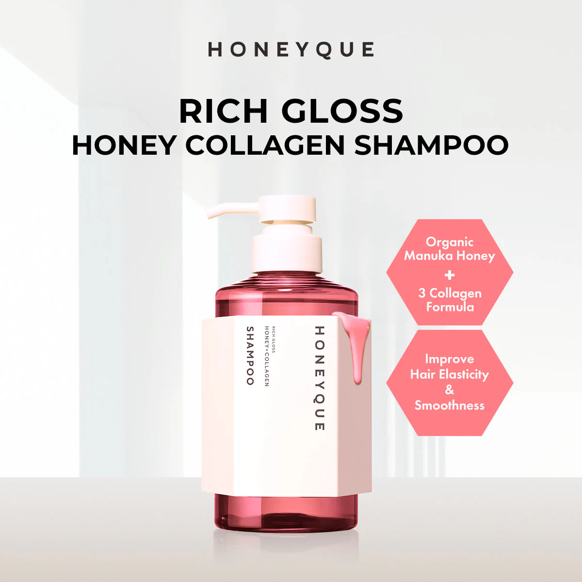 Honeyque Rich Gloss Honey + Collagen 450ml