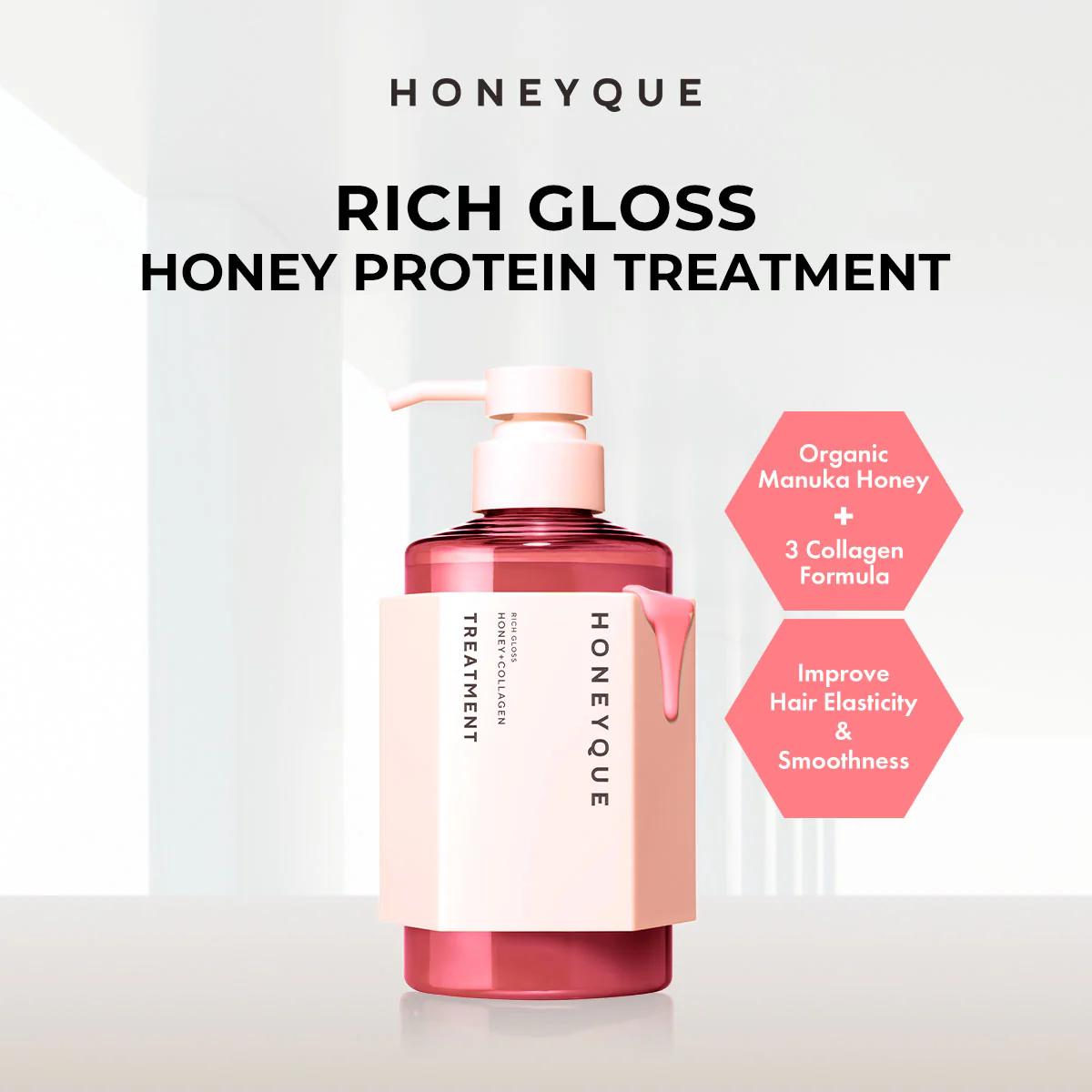 Honeyque Rich Gloss Honey + Collagen 450ml