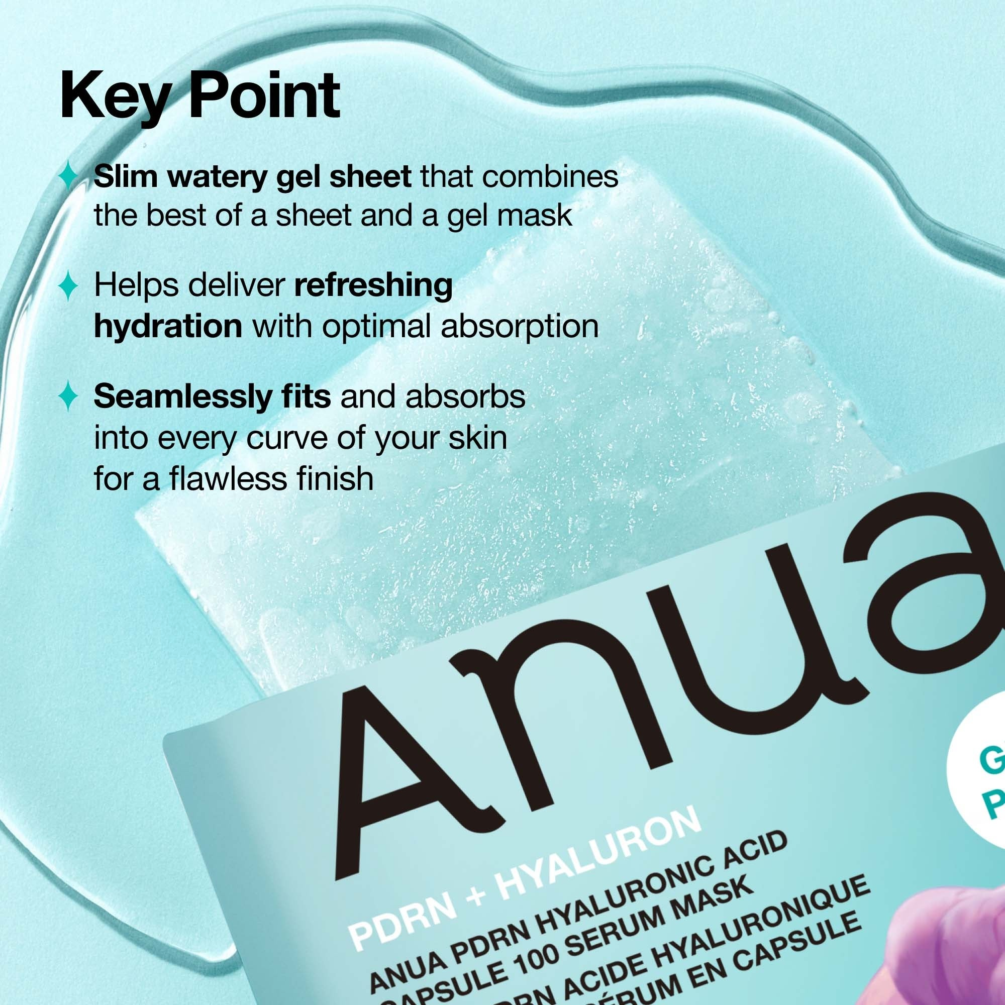 Anua X KDH Pdrn Hyaluronic Acid Capsule 100 Serum Mask 1Pc