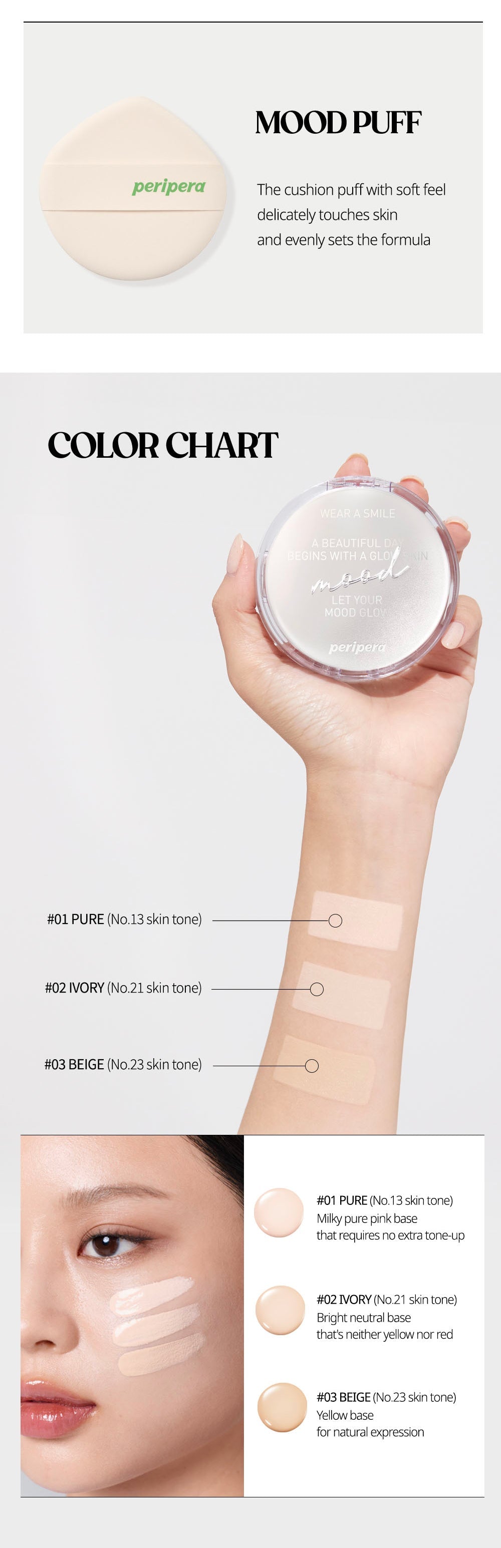 Peripera Mood Vegan Glow Cushion SPF50+, PA++++ – W Cosmetics