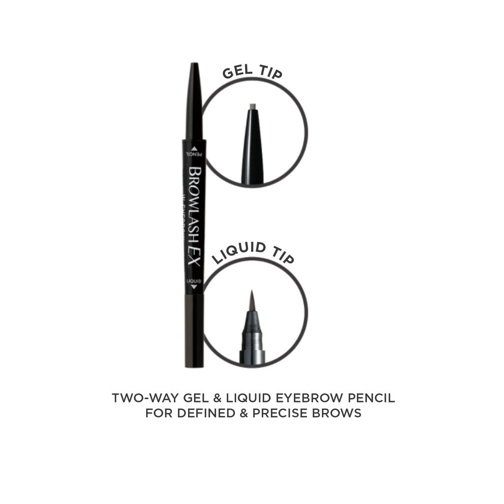 Browlash EX Water Strong W Eyebrow Pencil & Liquid Grayish Brown