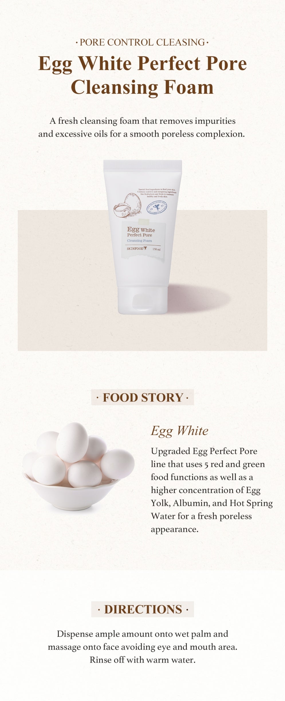 Skinfood Egg White Perfect Pore Cleansing Foam 150ml