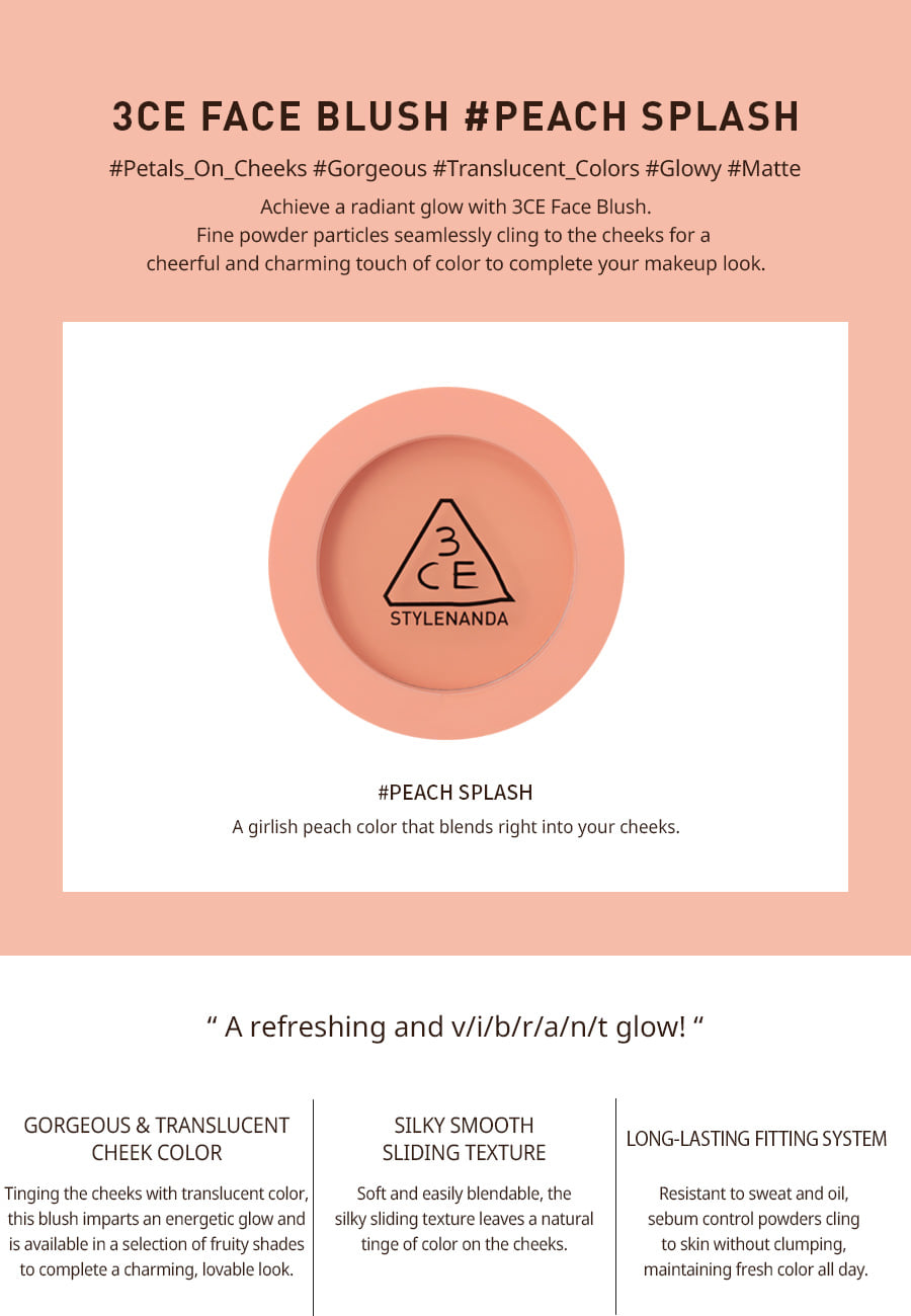 3CE Stylenanda Face Blush #Peach Splash