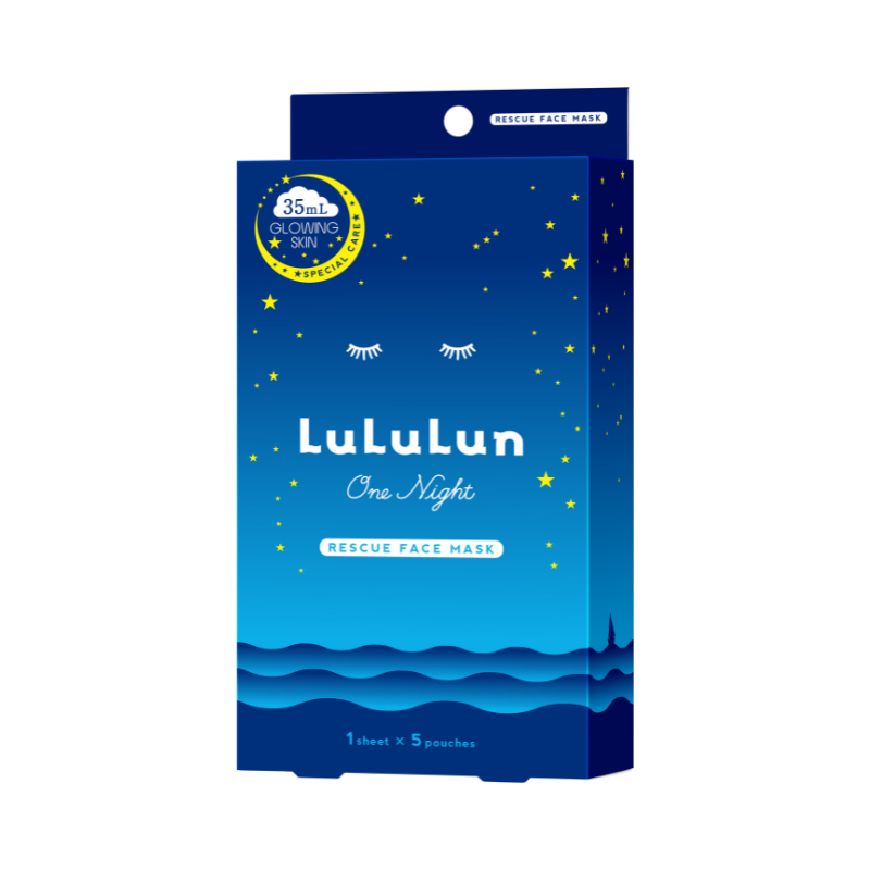 LuLuLun Face Masks One Night Rescue Glowing Skin 1 sheet x 5 pouches