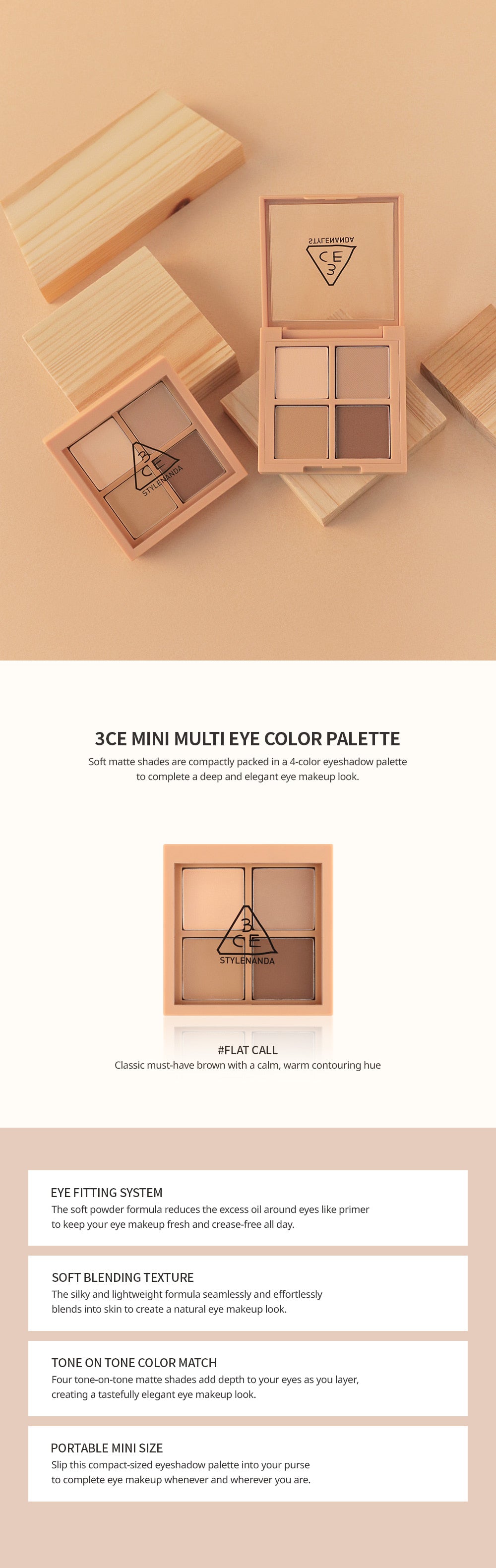 3CE Mini Multi Eye Color Palette #Flat Call