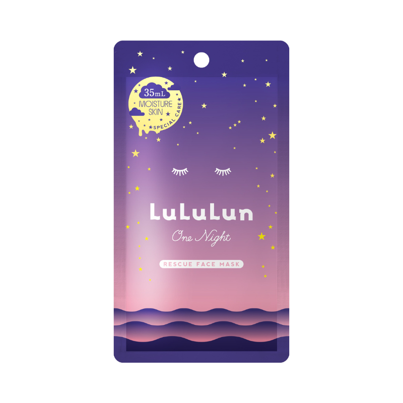 LuLuLun Face Masks One Night Rescue Moisture Skin 1 sheet x 5 pouches