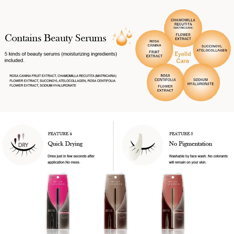 Dup Silky Liquid Eyeliner Waterproof Chiffon Brown