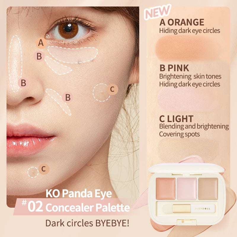 Judydoll Moisterizing Three-color Concealer Palette 2.7g