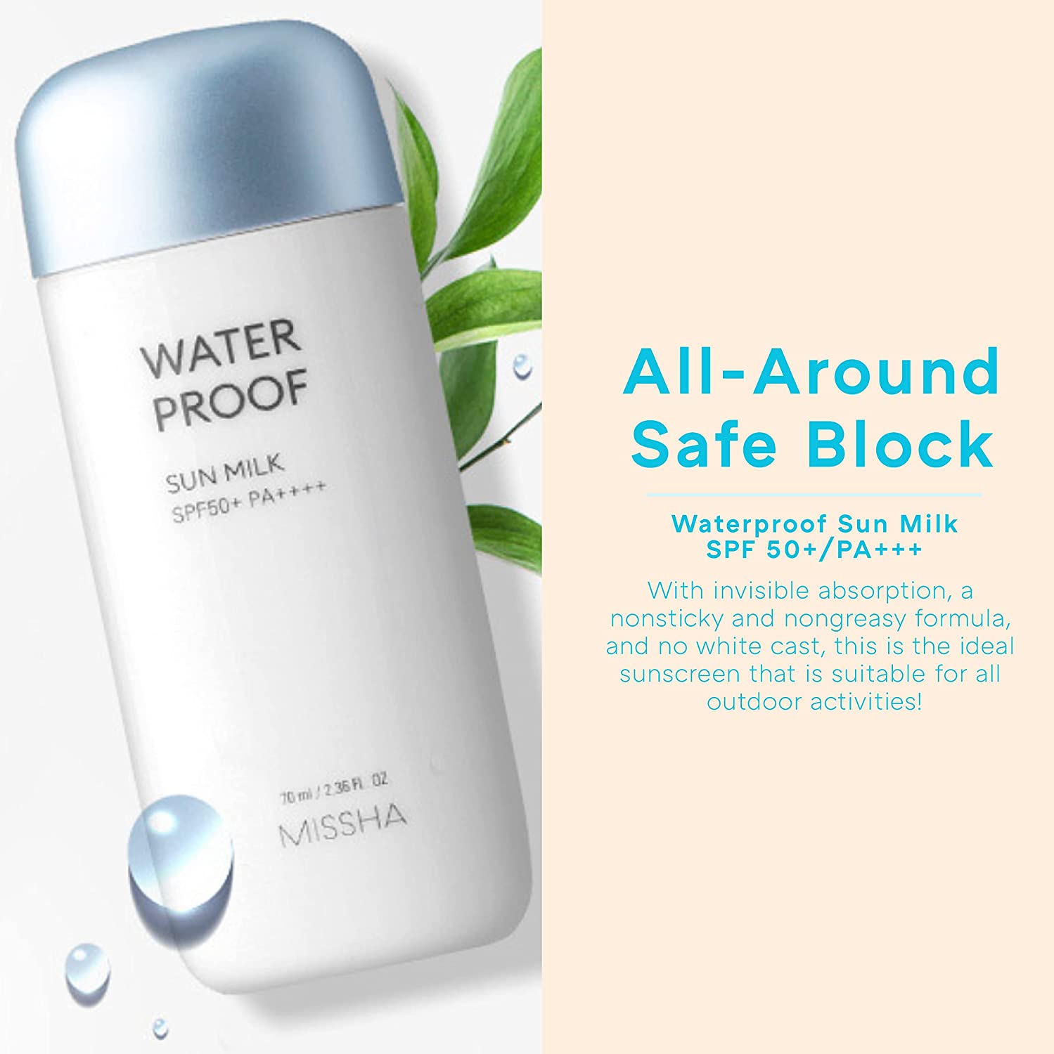 Missha All-around Safe Block Waterproof Sun Milk 70ml