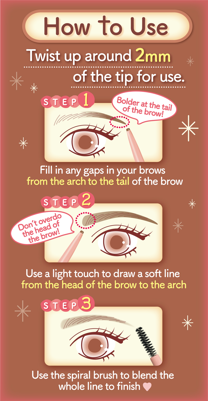 Canmake Perfect Airy Eyebrow 02 Natural Brown - Natürlicher Augenbrauenstift Für Zarte, Luftige Brauen