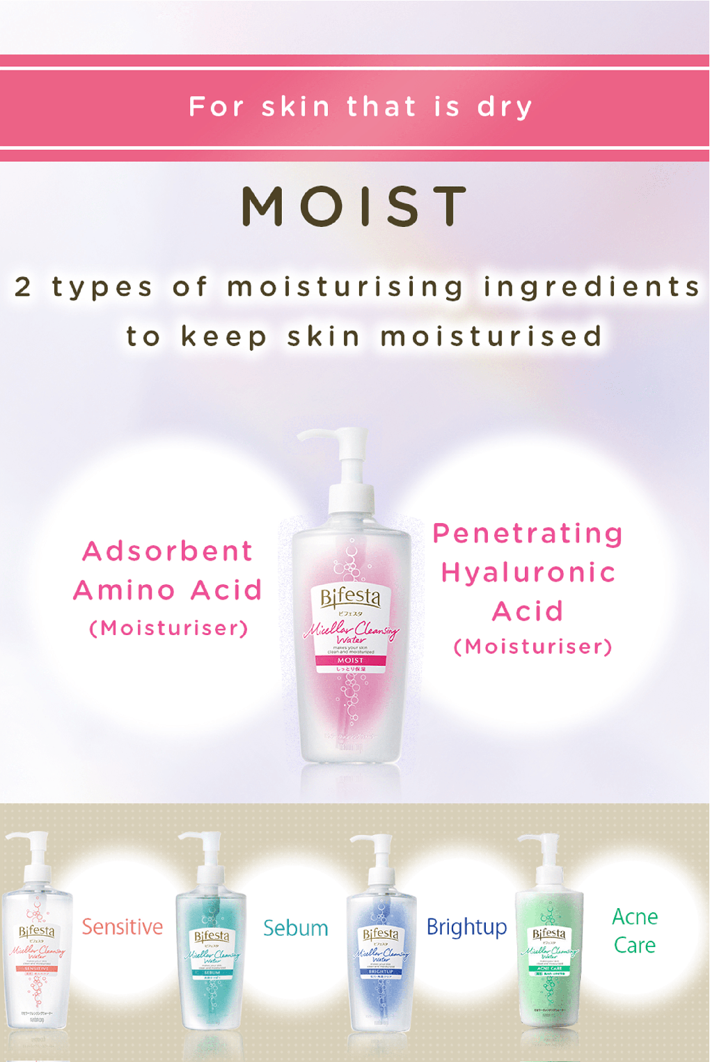 Bifesta Micellar Cleansing Water Moist 400ml