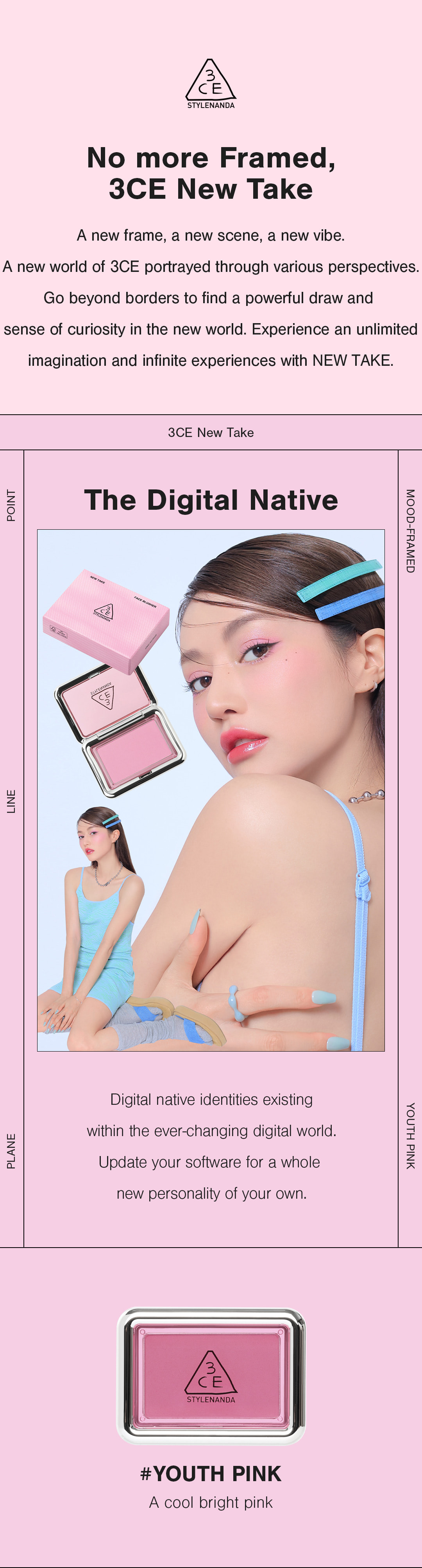 3CE New Take Face Blusher #Youth Pink