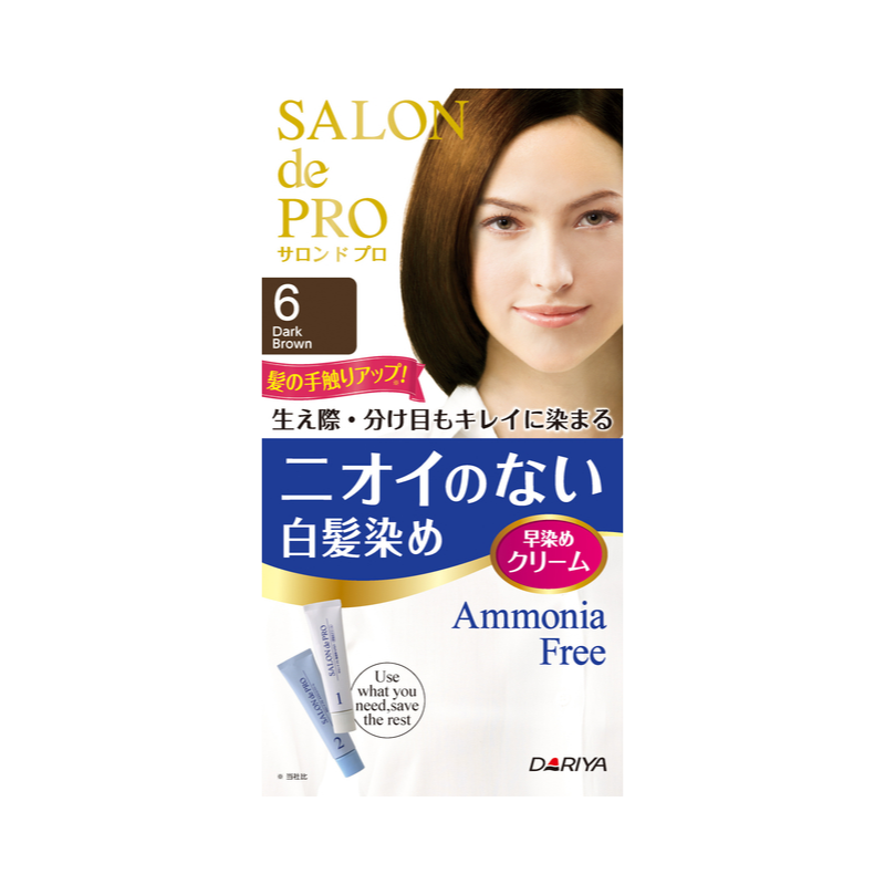Dariya Salon De Pro No Smell Hair Color 6 (Dark Brown) W Cosmetics